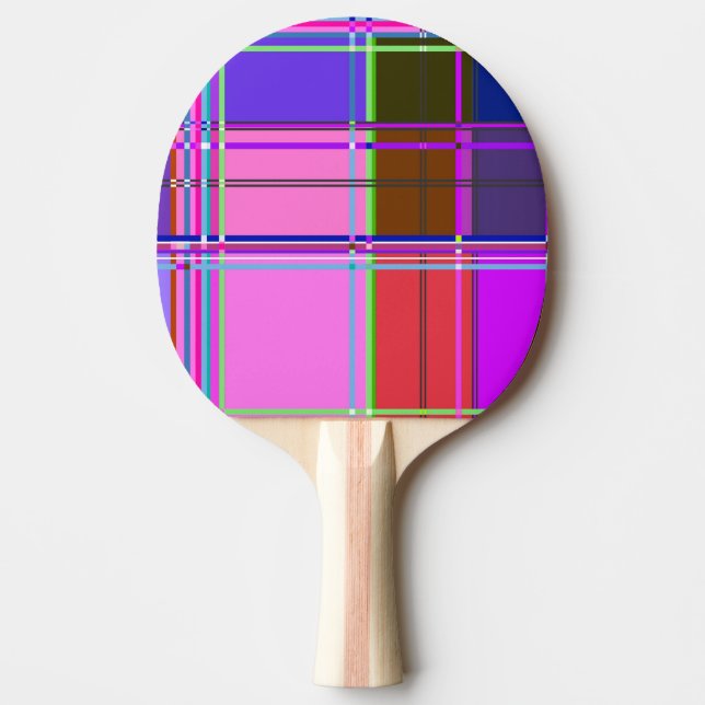 Rosa Tartan Tygmönsterduk Madras Pingisracket (Framsidan)
