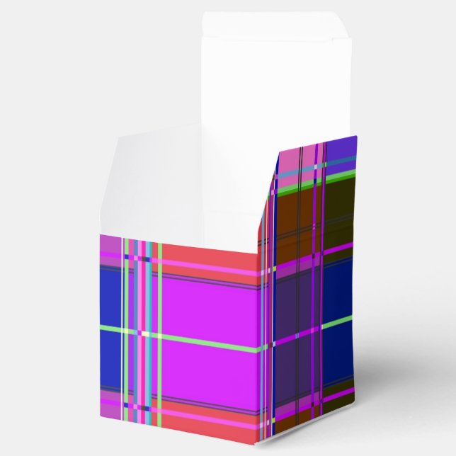 Rosa tartan tygmönsterduk Madras Presentaskar (Öppnad)