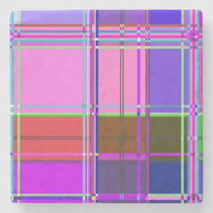 Rosa tartan tygmönsterduk Madras Stenunderlägg