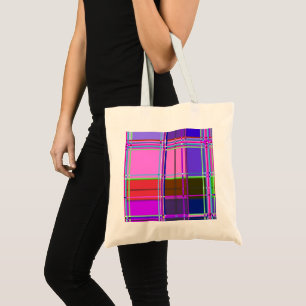 Rosa tartan tygmönsterduk Madras Tygkasse