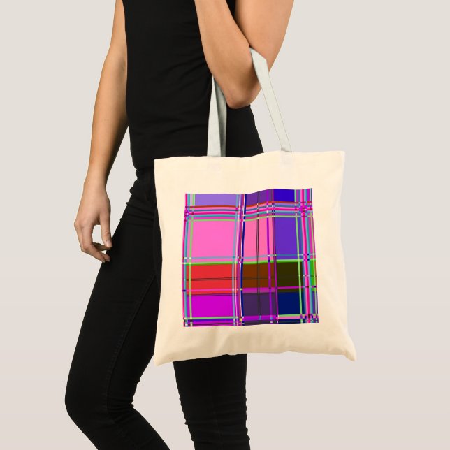 Rosa tartan tygmönsterduk Madras Tygkasse (Framsida (produkt))