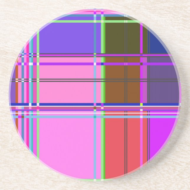 Rosa tartan tygmönsterduk Madras Underlägg (Framsidan)