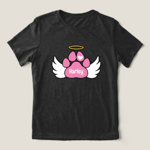 Rosa Tass Angel Vingar Add Namn Girl Hund Memorial T Shirt