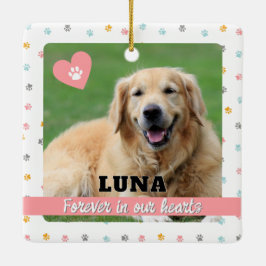 Rosa Tass avtryck Hund Pet Memorial Ornament Gifts