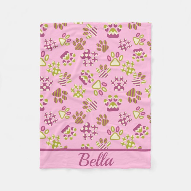 Rosa Tass Pet Fleece Blanket (Framsidan)