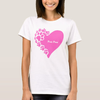 Rosa tass-tröja med hjärta för kattälskande kvinno t shirt