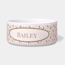 Rosa Tassar, boner och hearts Ceramic Pet Bowl