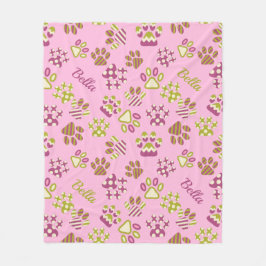 Rosa Tassar Hund Fleece Blanket