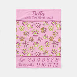 Rosa Tassar Pet Milestone Blanket Fleecefilt