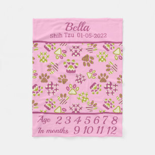 Rosa Tassar Pet Milestone Blanket Fleecefilt
