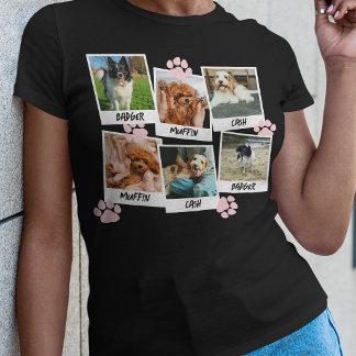 Rosa tassfot 6 hundögonblick fotomal t shirt