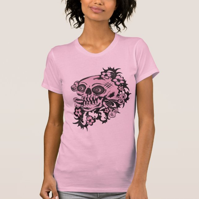 Rosa Tattoo Skull Tee Shirt (Framsida)