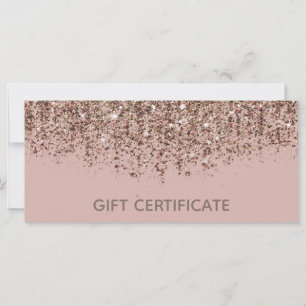 Rosa Taupe Brons Guld Glitter Presentkort