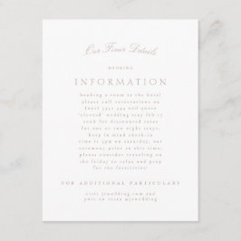 Rosa Taupe Classic Elegant Formal Bröllop Tilläggskort