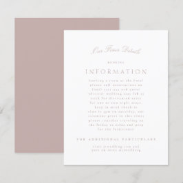 Rosa Taupe Classic Elegant Formal Bröllop Tilläggskort