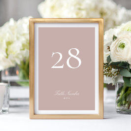 Rosa Taupe Classic Formal Calligraphy Bröllop Bordsnummer