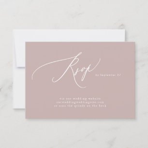 Rosa Taupe White Simple QR Code Bröllop webbplats OSA Kort