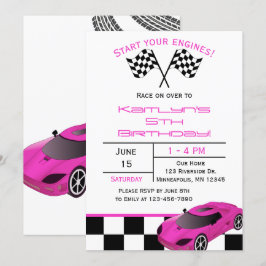 Rosa Tävling | ANPASSNINGSBAR BARNS FÖDELSEDAG Inbjudningar