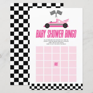 Rosa Tävling Bingo Baby Shower Game
