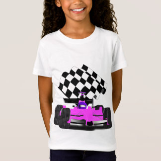 Rosa Tävling med kontrollerad Flagga T Shirt