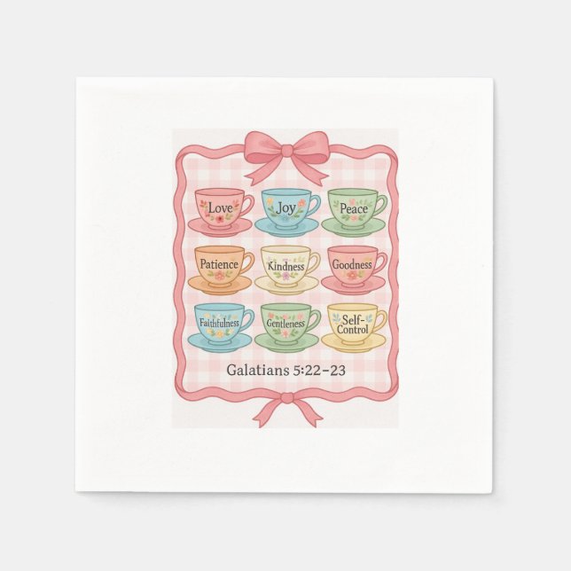 Rosa Tea kopp design Pappersservett (Framsidan)