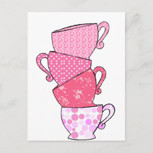 Rosa Tea Kopp Stack Vykort