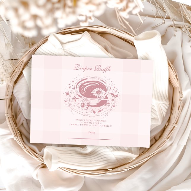 Rosa Tea med Mamma för att vara diapper Raffle Tilläggskort (Skapare uppladdad)