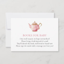 Rosa Tea Party Baby Shower Bok för Baby Kort