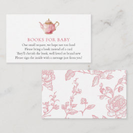 Rosa Tea Party Baby Shower Bok för Baby Tilläggskort