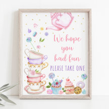 Rosa Tea Party Birthday Favorittecken