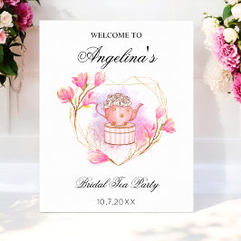 Rosa Tea Party Möhippa Ro Guld Blommigt Poster