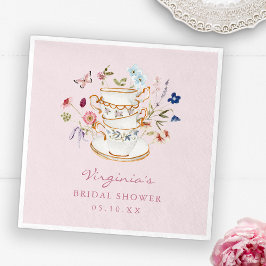 Rosa Tea Party Pappers Tallrik Pappersservett