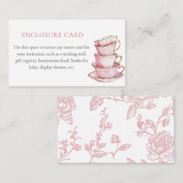 Rosa Tea Party Shower-hölje Tilläggskort