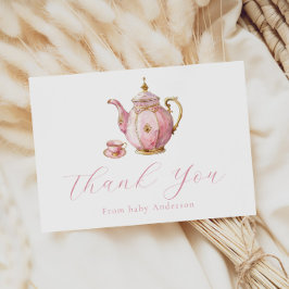 Rosa Tea Party Tackkort-kort Tack Kort