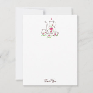 Rosa Tea Set Tackkort Cards, 4,25x5,5 Anteckningskort