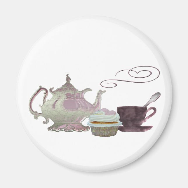 Rosa Tea time art Magnet (Framsidan)