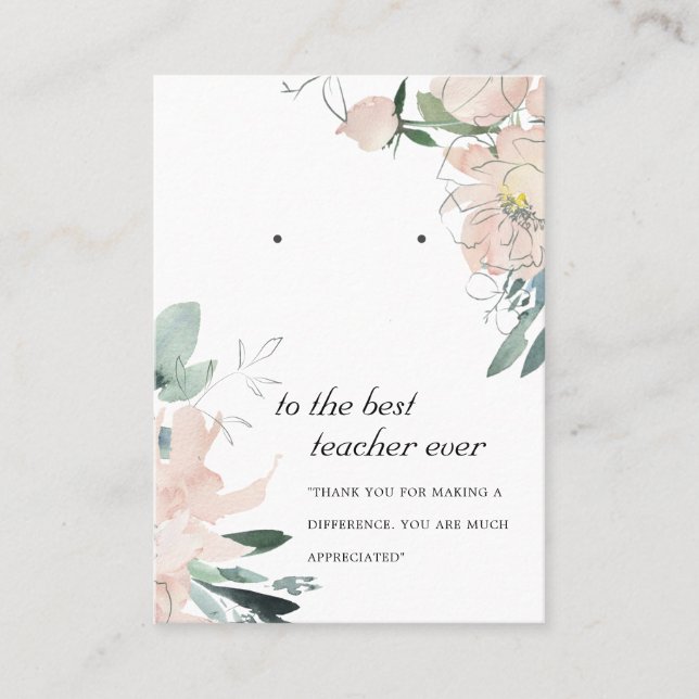 ROSA TEACHER GIFT FLORA EARRING VISNING CARD PLACERINGSKORT (Framsida)