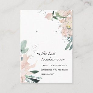 ROSA TEACHER GIFT FLORA EARRING VISNING CARD PLACERINGSKORT