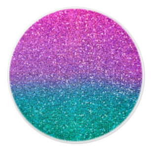 Rosa Teal Aqua Blue & Lila Sparkly Glitter Knopp