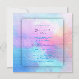 Rosa Teal Aquatic Tiffany Rosa Ocean Watercolor Inbjudningar