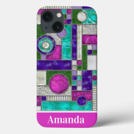 Rosa Teal Art Deco-lagat glas