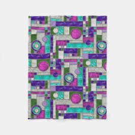 Rosa Teal Art Deco-lagat glas Fleecefilt