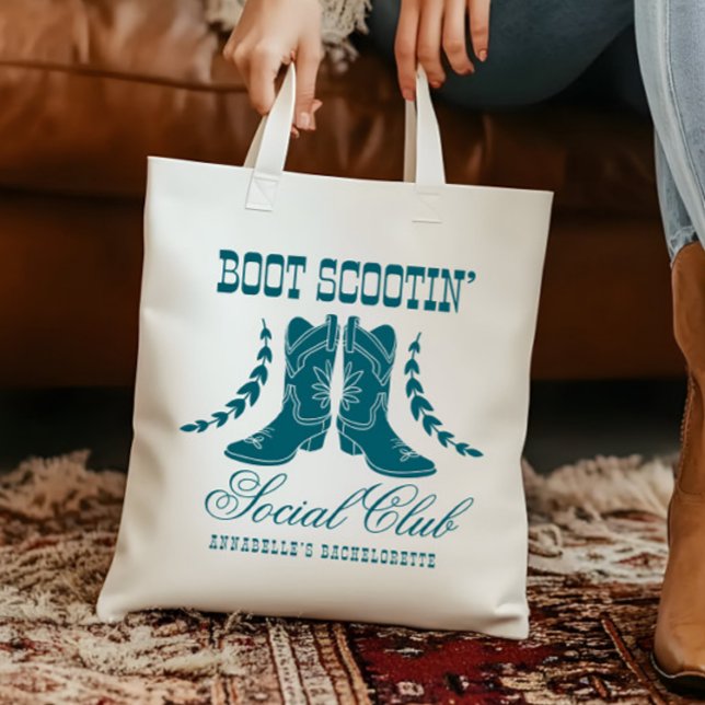 Rosa Teal Cowgirl Bachelorette Social Klubb Tygkasse (Skapare uppladdad)