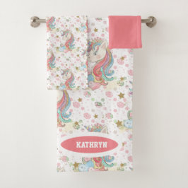 Rosa Teal Gult Unicorn Colorful