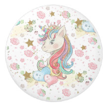 Rosa Teal Gult Unicorn Colorful