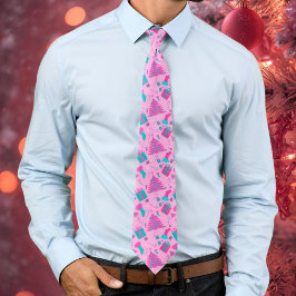 Rosa teal julgran sockerrör presenter slips