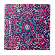 Rosa, Teal & Navy Vibrant Boho Mandala