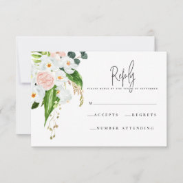 Rosa, teal och orkidétropisk blommigt R.S.V.P. OSA Kort