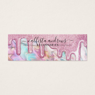 Rosa Teal Pearl Opal Glitter-drivrutiner Ökande Vi Litet Visitkort