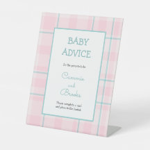 Rosa Teal plaid baby Råd bord skylt